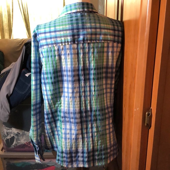 EUC ALIA PETITE BLOUSE SIZE 14P LS/ROLL UP!!! - Picture 7 of 8